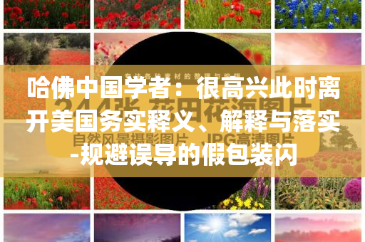 哈佛中國學(xué)者：很高興此時離開美國務(wù)實釋義、解釋與落實-規(guī)避誤導(dǎo)的假包裝閃