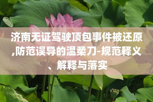 濟南無證駕駛頂包事件被還原,防范誤導(dǎo)的溫柔刀-規(guī)范釋義、解釋與落實