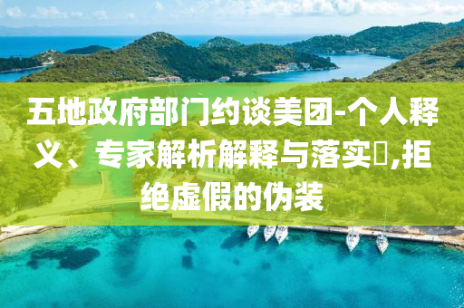 五地政府部門約談美團(tuán)-個(gè)人釋義、專家解析解釋與落實(shí)?,拒絕虛假的偽裝