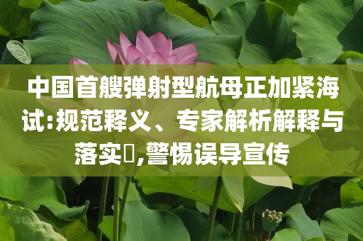 中國首艘彈射型航母正加緊海試:規(guī)范釋義、專家解析解釋與落實?,警惕誤導(dǎo)宣傳