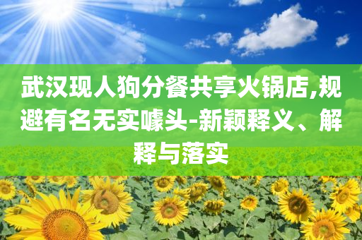 武漢現(xiàn)人狗分餐共享火鍋店,規(guī)避有名無實(shí)噱頭-新穎釋義、解釋與落實(shí)