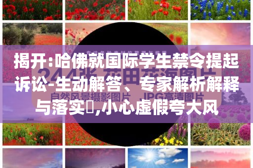 揭開:哈佛就國際學(xué)生禁令提起訴訟-生動解答、專家解析解釋與落實(shí)?,小心虛假夸大風(fēng)