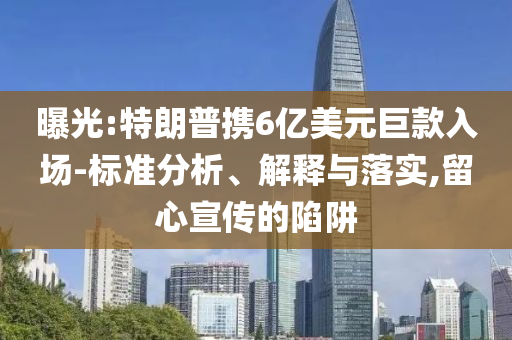 曝光:特朗普攜6億美元巨款入場-標(biāo)準(zhǔn)分析、解釋與落實(shí),留心宣傳的陷阱
