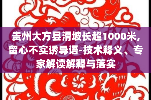 貴州大方縣滑坡長(zhǎng)超1000米,留心不實(shí)誘導(dǎo)語(yǔ)-技術(shù)釋義、專家解讀解釋與落實(shí)