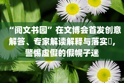 “閱文書園”在文博會首發(fā)創(chuàng)意解答、專家解讀解釋與落實?,警惕虛假的假幌子迷