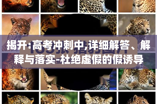 揭開:高考沖刺中,詳細解答、解釋與落實-杜絕虛假的假誘導