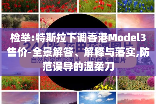 檢舉:特斯拉下調(diào)香港Model3售價-全景解答、解釋與落實,防范誤導(dǎo)的溫柔刀