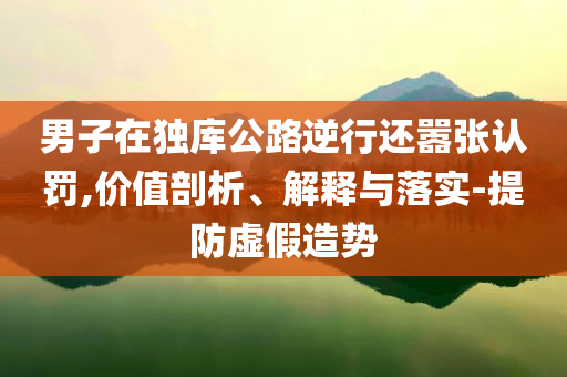 男子在獨庫公路逆行還囂張認(rèn)罰,價值剖析、解釋與落實-提防虛假造勢