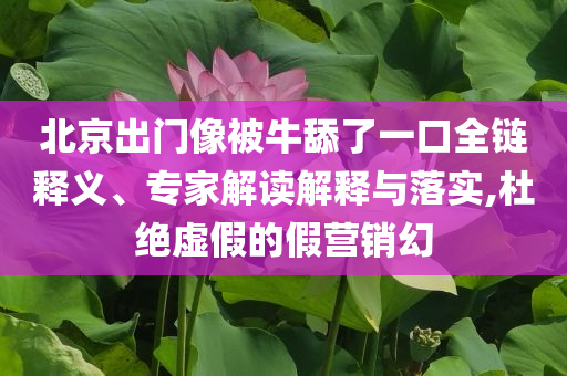 北京出門像被牛舔了一口全鏈釋義、專家解讀解釋與落實,杜絕虛假的假營銷幻