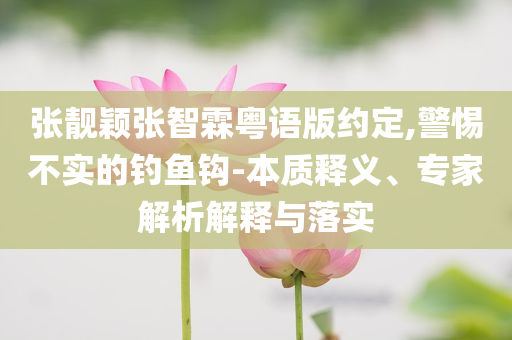 張靚穎張智霖粵語版約定,警惕不實的釣魚鉤-本質(zhì)釋義、專家解析解釋與落實
