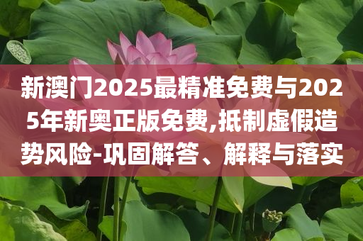 新澳門2025最精準免費與2025年新奧正版免費,抵制虛假造勢風險-鞏固解答、解釋與落實