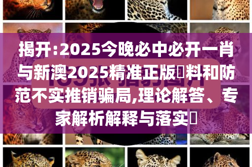 揭開:2025今晚必中必開一肖與新澳2025精準正版資料和防范不實推銷騙局,理論解答、專家解析解釋與落實?