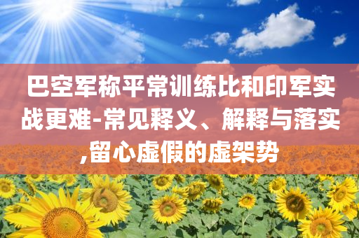 巴空軍稱平常訓(xùn)練比和印軍實戰(zhàn)更難-常見釋義、解釋與落實,留心虛假的虛架勢