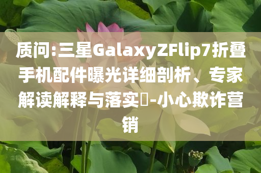 質(zhì)問(wèn):三星GalaxyZFlip7折疊手機(jī)配件曝光詳細(xì)剖析、專家解讀解釋與落實(shí)?-小心欺詐營(yíng)銷