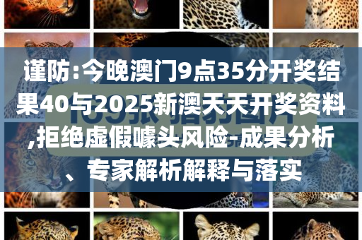 謹(jǐn)防:今晚澳門9點(diǎn)35分開獎(jiǎng)結(jié)果40與2025新澳天天開獎(jiǎng)資料,拒絕虛假噱頭風(fēng)險(xiǎn)-成果分析、專家解析解釋與落實(shí)