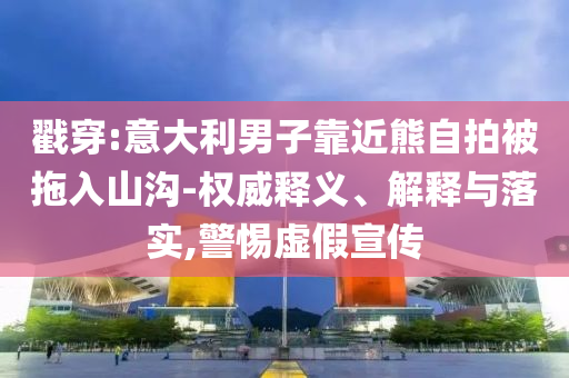 戳穿:意大利男子靠近熊自拍被拖入山溝-權(quán)威釋義、解釋與落實(shí),警惕虛假宣傳