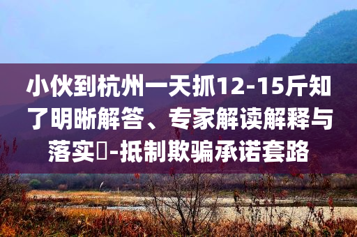 小伙到杭州一天抓12-15斤知了明晰解答、專家解讀解釋與落實?-抵制欺騙承諾套路