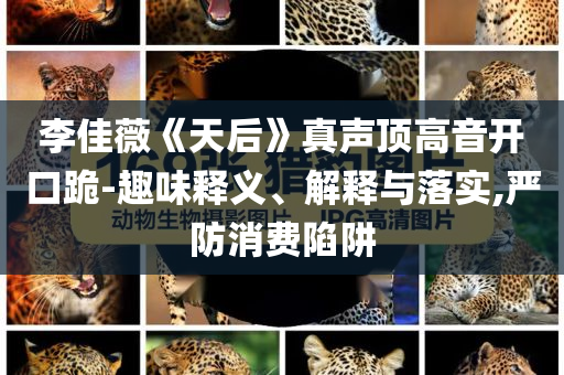 李佳薇《天后》真聲頂高音開口跪-趣味釋義、解釋與落實(shí),嚴(yán)防消費(fèi)陷阱