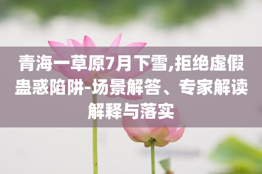 青海一草原7月下雪,拒絕虛假蠱惑陷阱-場(chǎng)景解答、專家解讀解釋與落實(shí)
