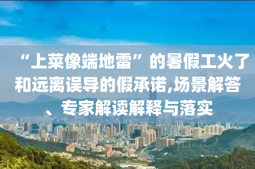 “上菜像端地雷”的暑假工火了和遠離誤導的假承諾,場景解答、專家解讀解釋與落實