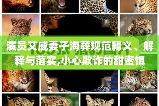 演員艾威妻子海葬規(guī)范釋義、解釋與落實(shí),小心欺詐的甜蜜餌