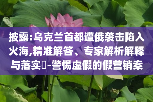 披露:烏克蘭首都遭俄襲擊陷入火海,精準(zhǔn)解答、專家解析解釋與落實(shí)?-警惕虛假的假營(yíng)銷案