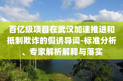 百億級(jí)項(xiàng)目在武漢加速推進(jìn)和抵制欺詐的假誘導(dǎo)詞-標(biāo)準(zhǔn)分析、專家解析解釋與落實(shí)