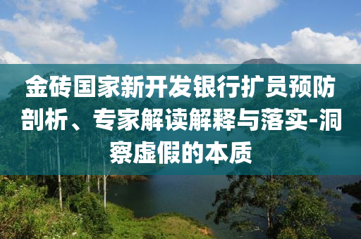 金磚國家新開發(fā)銀行擴員預防剖析、專家解讀解釋與落實-洞察虛假的本質(zhì)