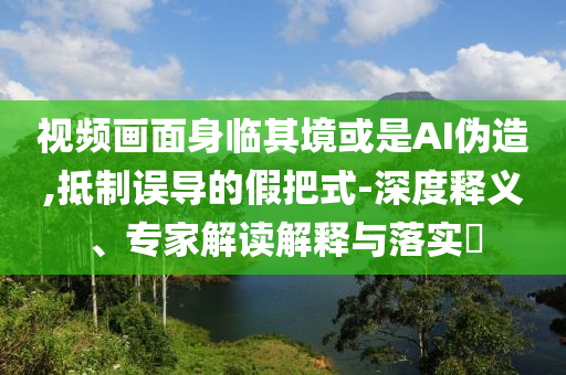 視頻畫面身臨其境或是AI偽造,抵制誤導的假把式-深度釋義、專家解讀解釋與落實?