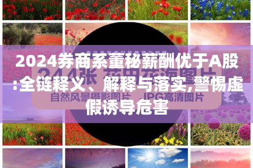 2024券商系董秘薪酬優(yōu)于A股:全鏈釋義、解釋與落實(shí),警惕虛假誘導(dǎo)危害