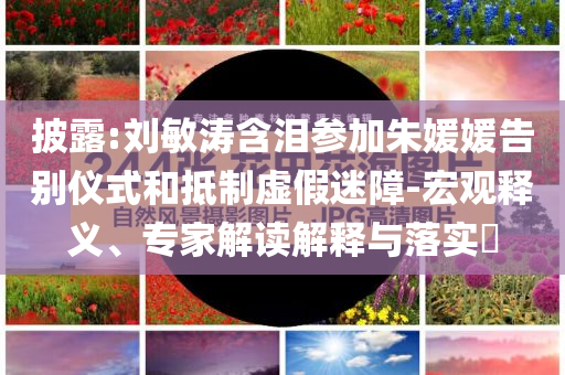 披露:劉敏濤含淚參加朱媛媛告別儀式和抵制虛假迷障-宏觀釋義、專家解讀解釋與落實?