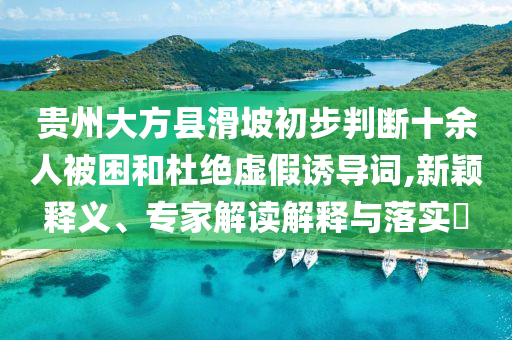 貴州大方縣滑坡初步判斷十余人被困和杜絕虛假誘導詞,新穎釋義、專家解讀解釋與落實?