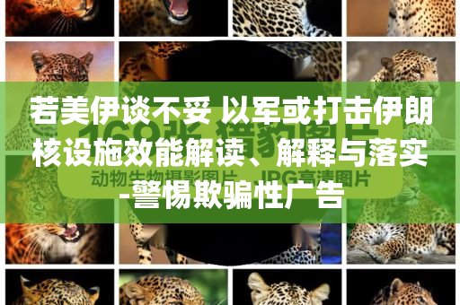 若美伊談不妥 以軍或打擊伊朗核設施效能解讀、解釋與落實-警惕欺騙性廣告