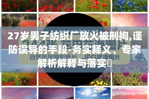 27歲男子紡織廠放火被刑拘,謹防誤導的手段-務(wù)實釋義、專家解析解釋與落實?