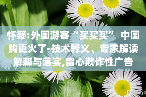懷疑:外國游客“買買買” 中國購更火了-技術(shù)釋義、專家解讀解釋與落實,留心欺詐性廣告