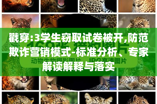 戳穿:3學生竊取試卷被開,防范欺詐營銷模式-標準分析、專家解讀解釋與落實
