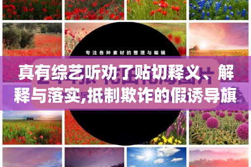 真有綜藝聽勸了貼切釋義、解釋與落實,抵制欺詐的假誘導(dǎo)旗