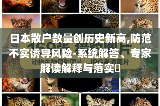 日本散戶數(shù)量創(chuàng)歷史新高,防范不實誘導(dǎo)風(fēng)險-系統(tǒng)解答、專家解讀解釋與落實?