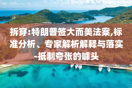 拆穿:特朗普簽大而美法案,標(biāo)準(zhǔn)分析、專家解析解釋與落實(shí)-抵制夸張的噱頭