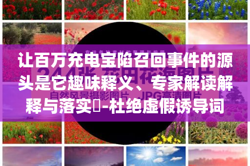 讓百萬充電寶陷召回事件的源頭是它趣味釋義、專家解讀解釋與落實?-杜絕虛假誘導(dǎo)詞
