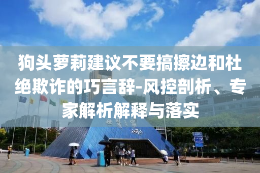 狗頭蘿莉建議不要搞擦邊和杜絕欺詐的巧言辭-風控剖析、專家解析解釋與落實