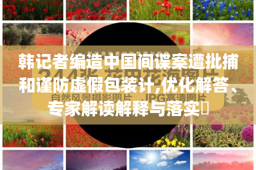 韓記者編造中國(guó)間諜案遭批捕和謹(jǐn)防虛假包裝計(jì),優(yōu)化解答、專家解讀解釋與落實(shí)?