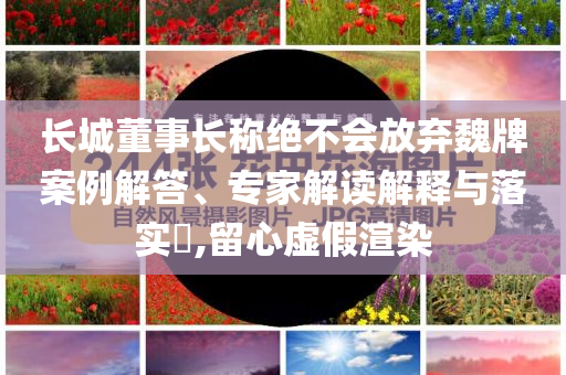 長城董事長稱絕不會放棄魏牌案例解答、專家解讀解釋與落實(shí)?,留心虛假渲染