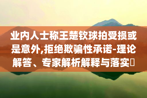 業(yè)內(nèi)人士稱王楚欽球拍受損或是意外,拒絕欺騙性承諾-理論解答、專家解析解釋與落實(shí)?