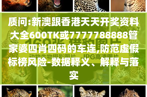 質問:新澳跟香港天天開獎資料大全600TK或7777788888管家婆四肖四碼的車連,防范虛假標榜風險-數(shù)據(jù)釋義、解釋與落實