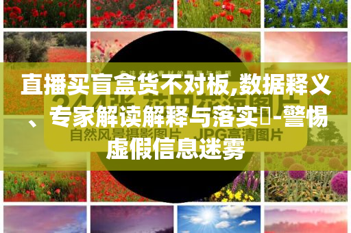 直播買盲盒貨不對板,數(shù)據(jù)釋義、專家解讀解釋與落實(shí)?-警惕虛假信息迷霧