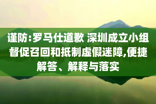 謹(jǐn)防:羅馬仕道歉 深圳成立小組督促召回和抵制虛假迷障,便捷解答、解釋與落實(shí)