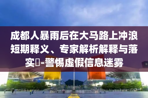 成都人暴雨后在大馬路上沖浪短期釋義、專家解析解釋與落實?-警惕虛假信息迷霧