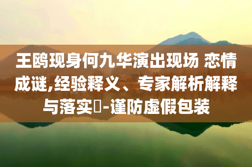 王鷗現(xiàn)身何九華演出現(xiàn)場 戀情成謎,經(jīng)驗釋義、專家解析解釋與落實?-謹防虛假包裝