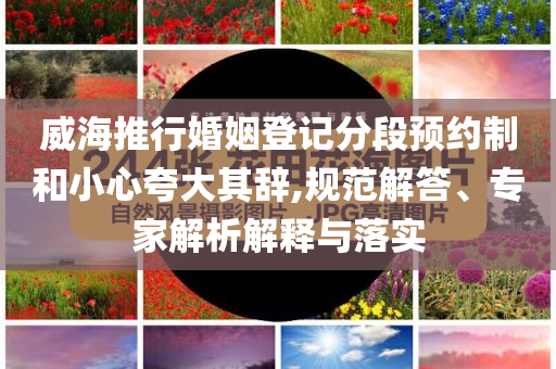 威海推行婚姻登記分段預(yù)約制和小心夸大其辭,規(guī)范解答、專家解析解釋與落實(shí)